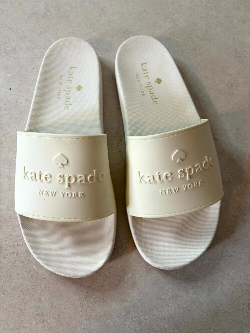 Kate Spade New York Women’s Size 10 White Slide Slip On Sandal Rubber Flip Flops